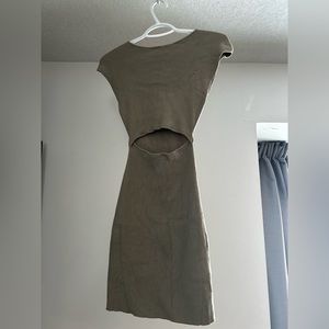 Wilfred Small Dusty Green dress with mid body cut out